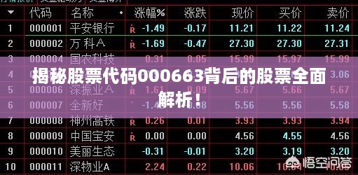揭秘股票代碼000663背后的股票全面解析！