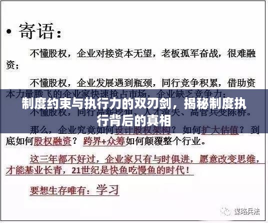 制度約束與執(zhí)行力的雙刃劍，揭秘制度執(zhí)行背后的真相