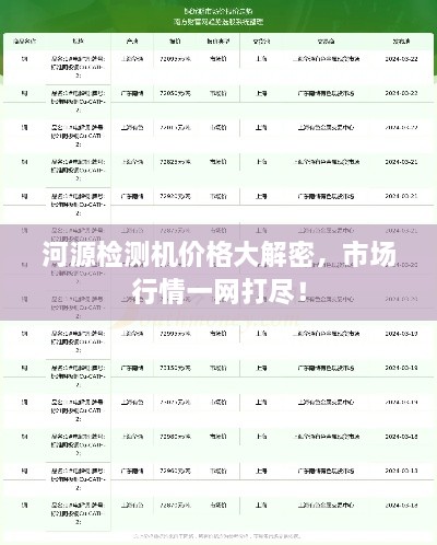 河源檢測機(jī)價格大解密，市場行情一網(wǎng)打盡！