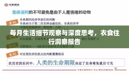 每月生活細(xì)節(jié)觀察與深度思考，衣食住行洞察報(bào)告