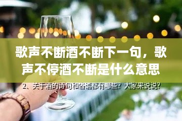 歌聲不斷酒不斷下一句，歌聲不停酒不斷是什么意思 