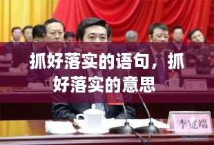 抓好落實的語句，抓好落實的意思 