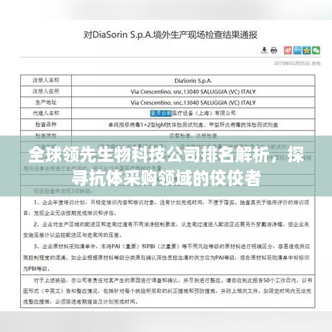 全球領(lǐng)先生物科技公司排名解析，探尋抗體采購(gòu)領(lǐng)域的佼佼者