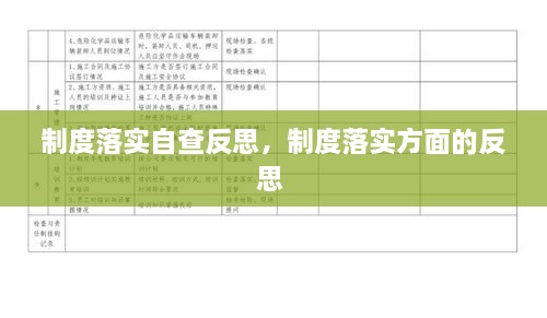 制度落實(shí)自查反思，制度落實(shí)方面的反思 