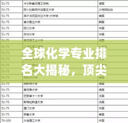 全球化學(xué)專業(yè)排名大揭秘，頂尖學(xué)府與解析！
