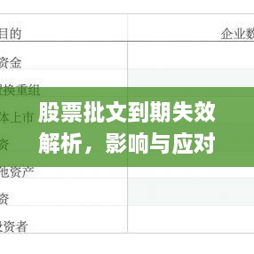 股票批文到期失效解析，影響與應(yīng)對(duì)策略