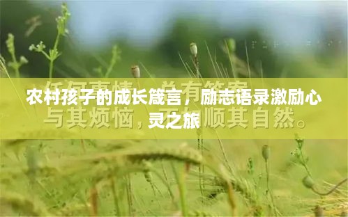 農(nóng)村孩子的成長箴言，勵志語錄激勵心靈之旅
