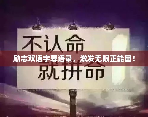勵志雙語字幕語錄，激發(fā)無限正能量！