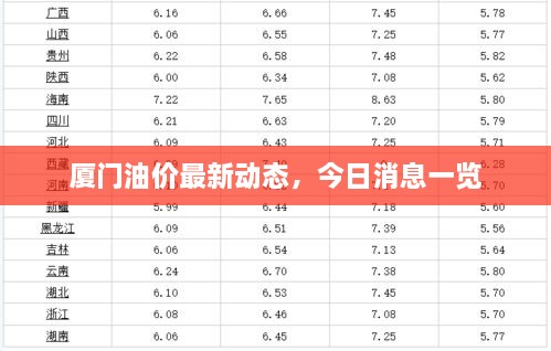 廈門油價(jià)最新動(dòng)態(tài)，今日消息一覽