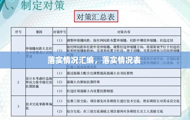 落實(shí)情況匯編，落實(shí)情況表 