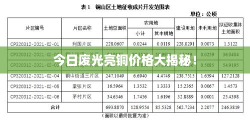 今日廢光亮銅價(jià)格大揭秘！