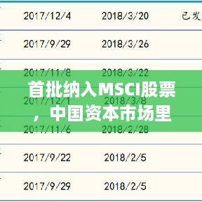 首批納入MSCI股票，中國資本市場里程碑事件揭曉！