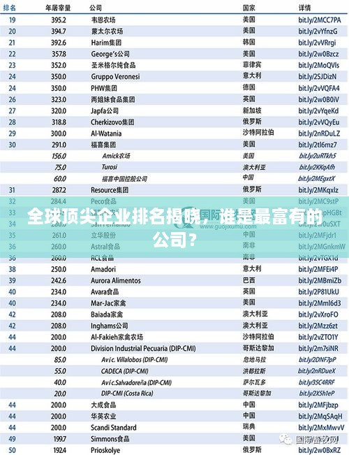 全球頂尖企業(yè)排名揭曉，誰是最富有的公司？