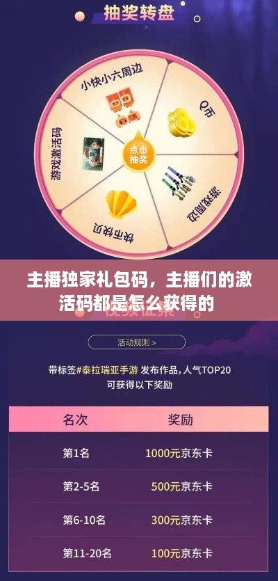 主播獨家禮包碼，主播們的激活碼都是怎么獲得的 