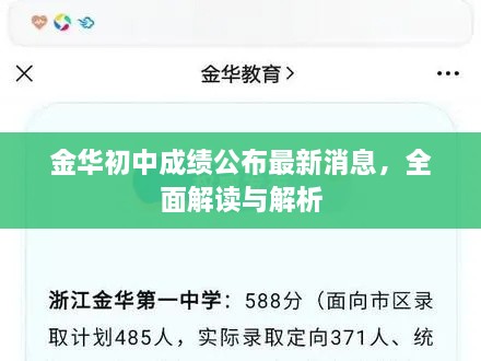 金華初中成績公布最新消息，全面解讀與解析